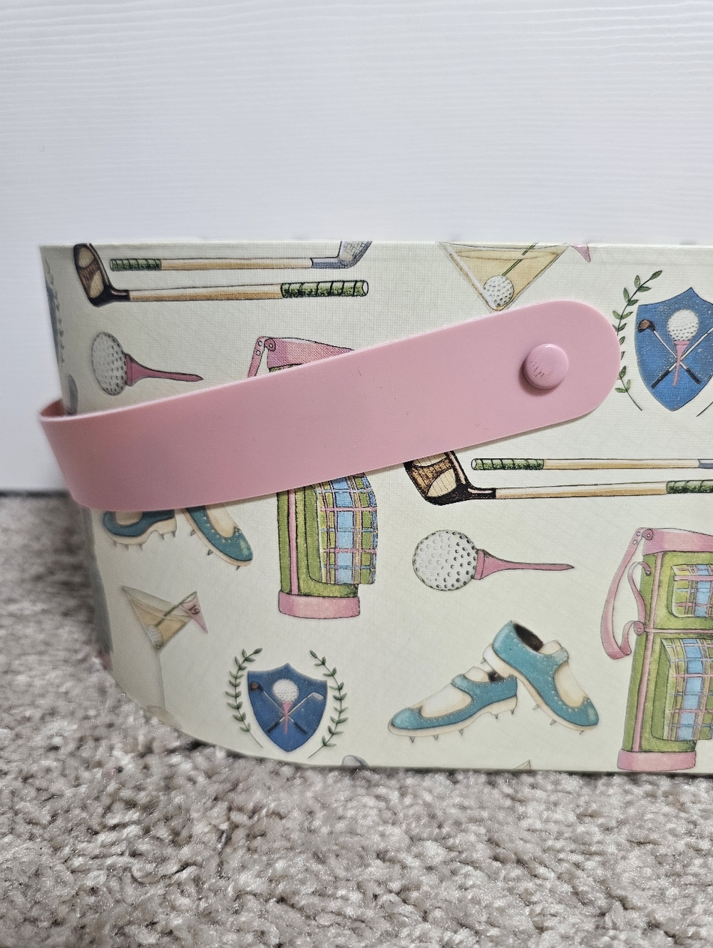 Bob's Boxes by Lang Primative Pink Golf Par Four Nesting Basket/Box with Handles - Picture 8 of 8